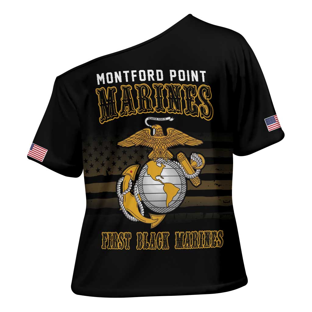 Montford Point Marines Cross Shoulder Shirt First Black Marines USMC Military - Wonder Print Shop