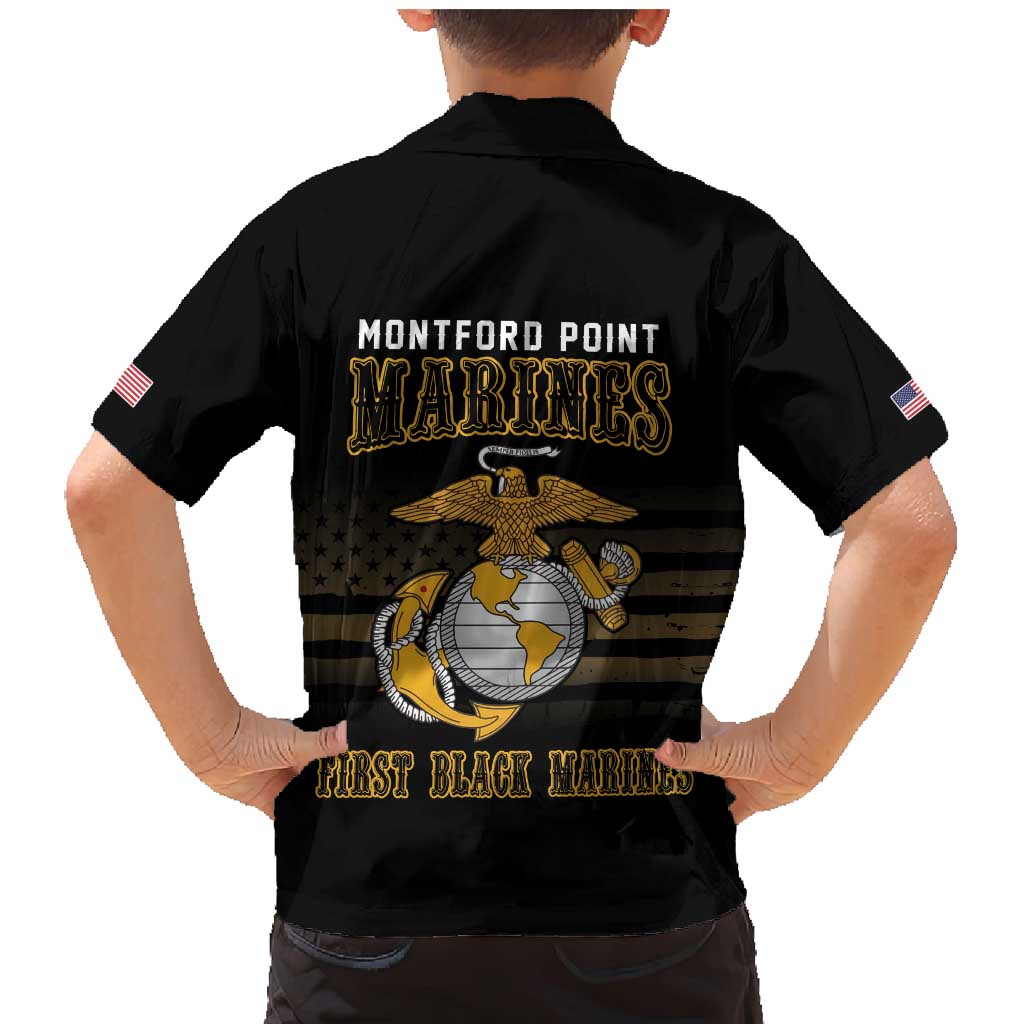 Montford Point Marines Family Matching Mermaid Dress and Hawaiian Shirt First Black Marines USMC Military - Wonder Print Shop