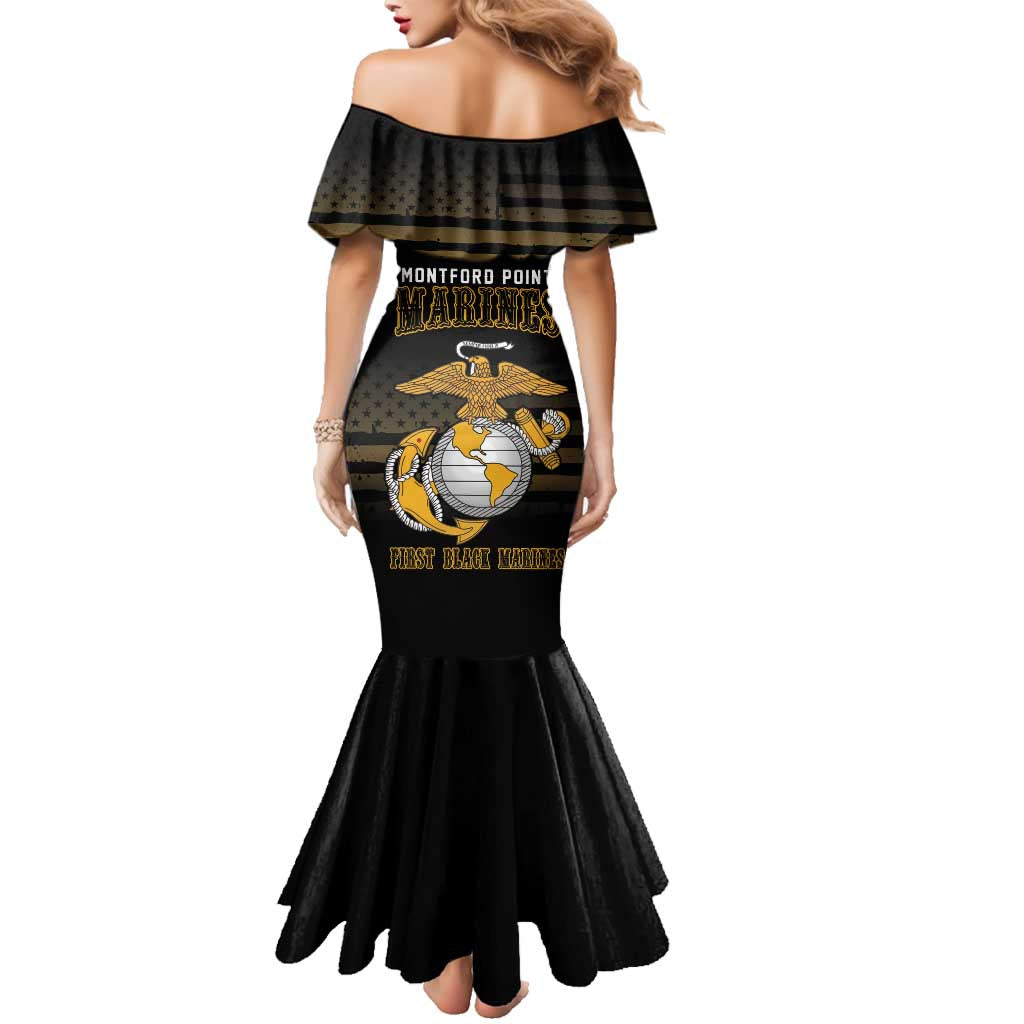 Montford Point Marines Family Matching Mermaid Dress and Hawaiian Shirt First Black Marines USMC Military - Wonder Print Shop