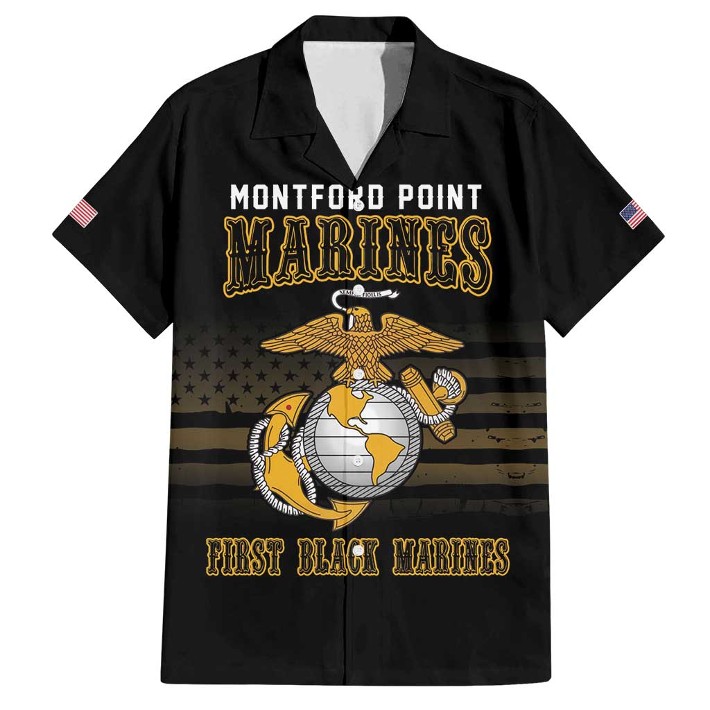 Montford Point Marines Family Matching Off Shoulder Maxi Dress and Hawaiian Shirt First Black Marines USMC Military - Wonder Print Shop
