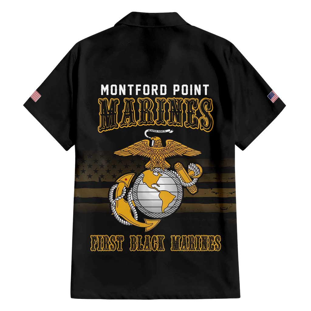 Montford Point Marines Family Matching Off Shoulder Short Dress and Hawaiian Shirt First Black Marines USMC Military - Wonder Print Shop