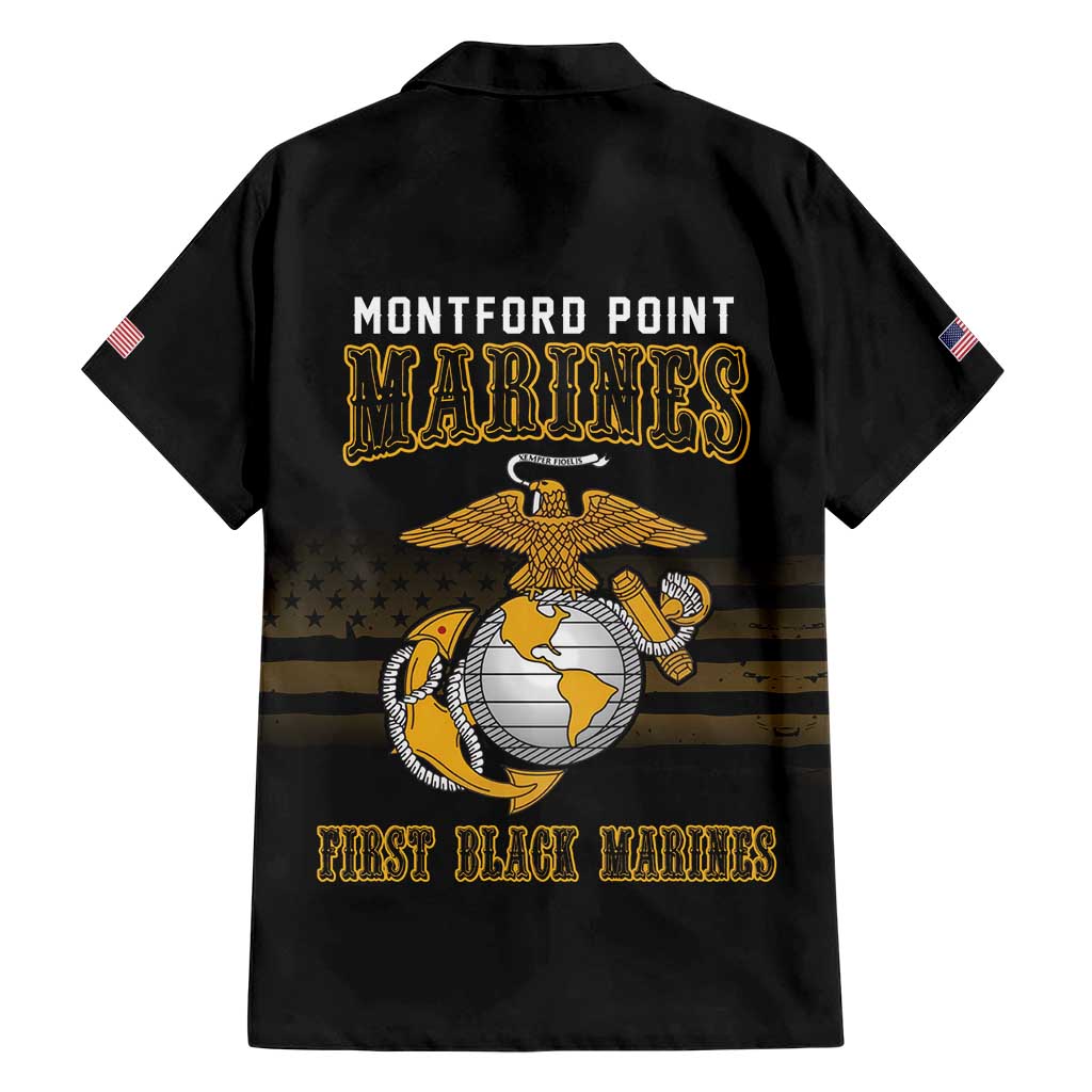Montford Point Marines Family Matching Short Sleeve Bodycon Dress and Hawaiian Shirt First Black Marines USMC Military - Wonder Print Shop