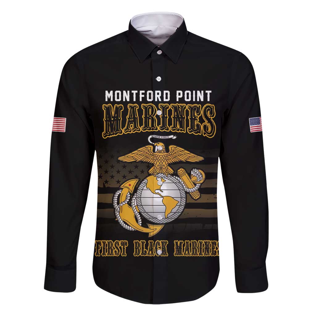 Montford Point Marines Family Matching Short Sleeve Bodycon Dress and Hawaiian Shirt First Black Marines USMC Military - Wonder Print Shop