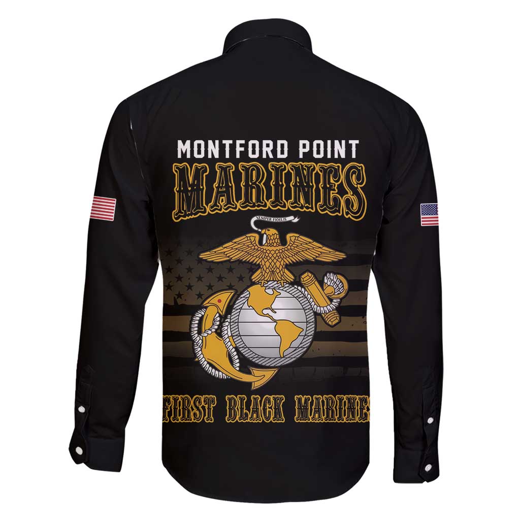 Montford Point Marines Family Matching Short Sleeve Bodycon Dress and Hawaiian Shirt First Black Marines USMC Military - Wonder Print Shop