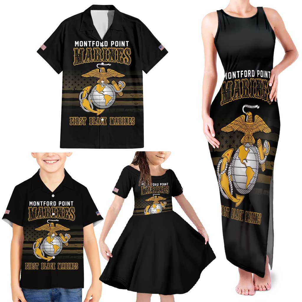 Montford Point Marines Family Matching Tank Maxi Dress and Hawaiian Shirt First Black Marines USMC Military - Wonder Print Shop