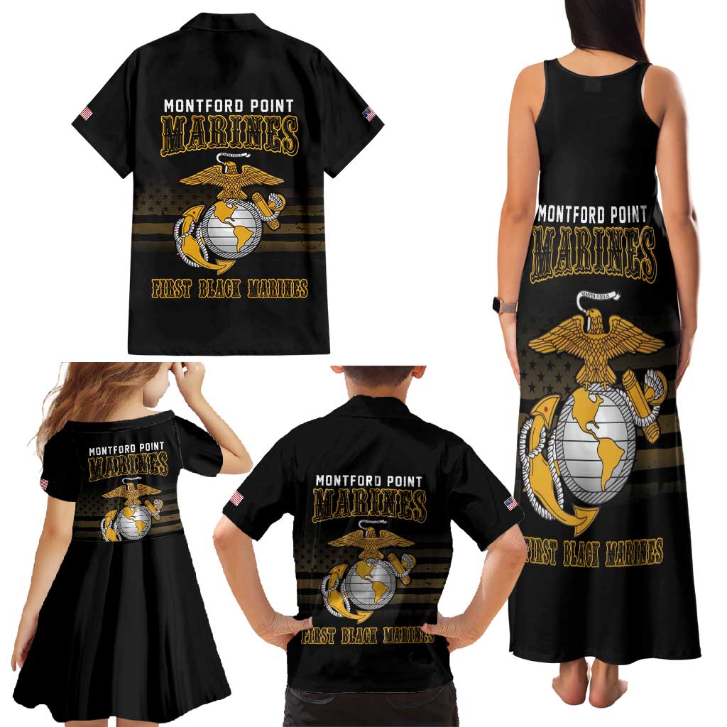 Montford Point Marines Family Matching Tank Maxi Dress and Hawaiian Shirt First Black Marines USMC Military - Wonder Print Shop