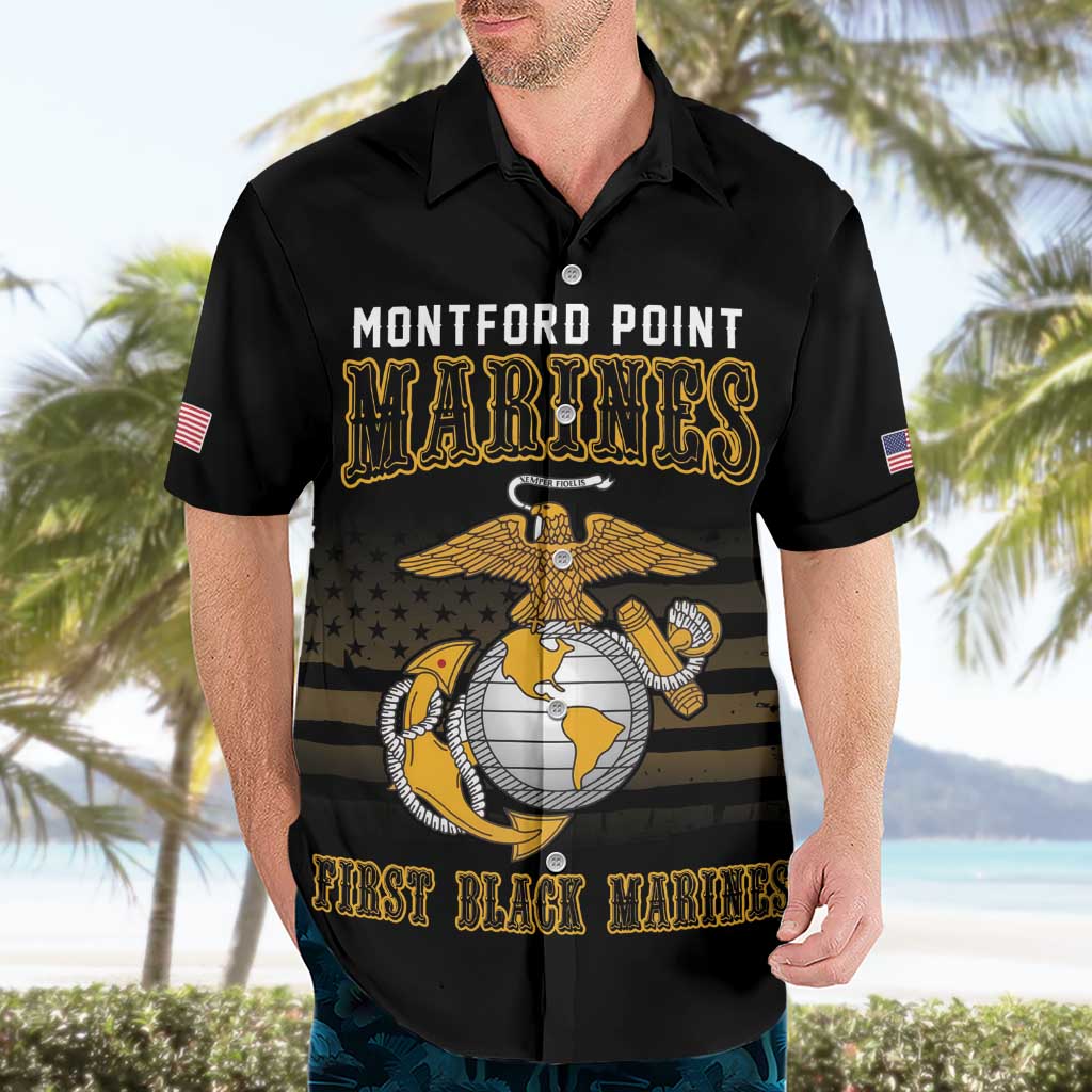 Montford Point Marines Hawaiian Shirt First Black Marines USMC Military - Wonder Print Shop