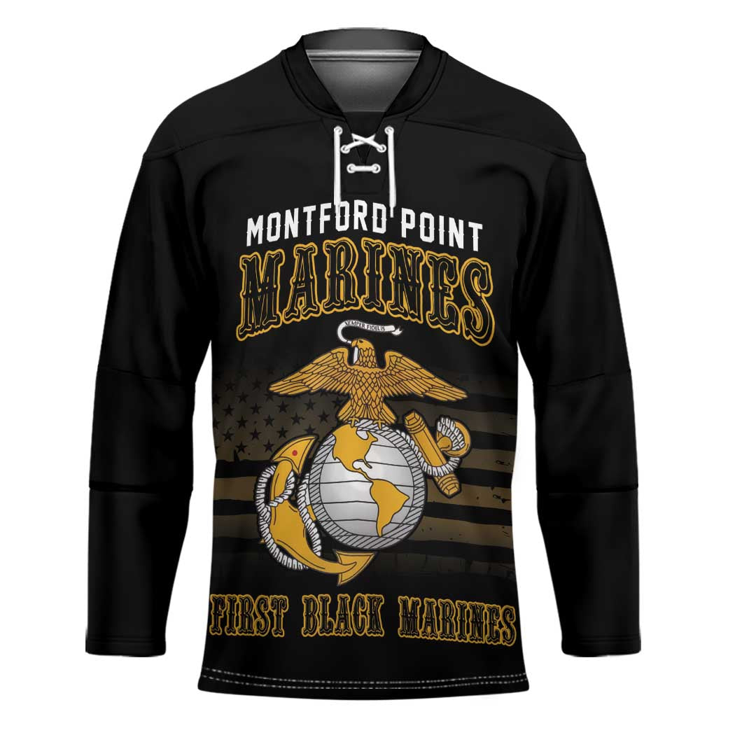 Montford Point Marines Hockey Jersey First Black Marines USMC Military - Wonder Print Shop