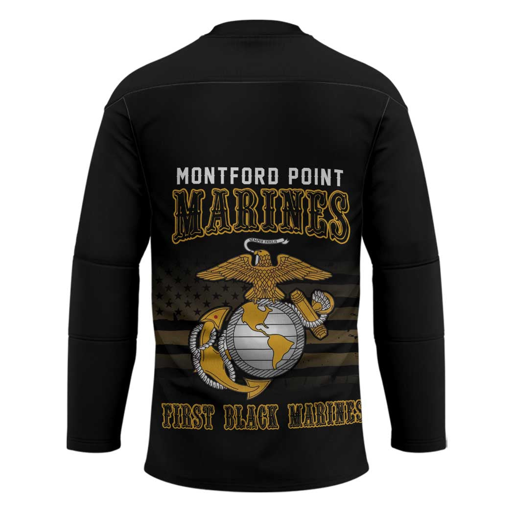 Montford Point Marines Hockey Jersey First Black Marines USMC Military - Wonder Print Shop