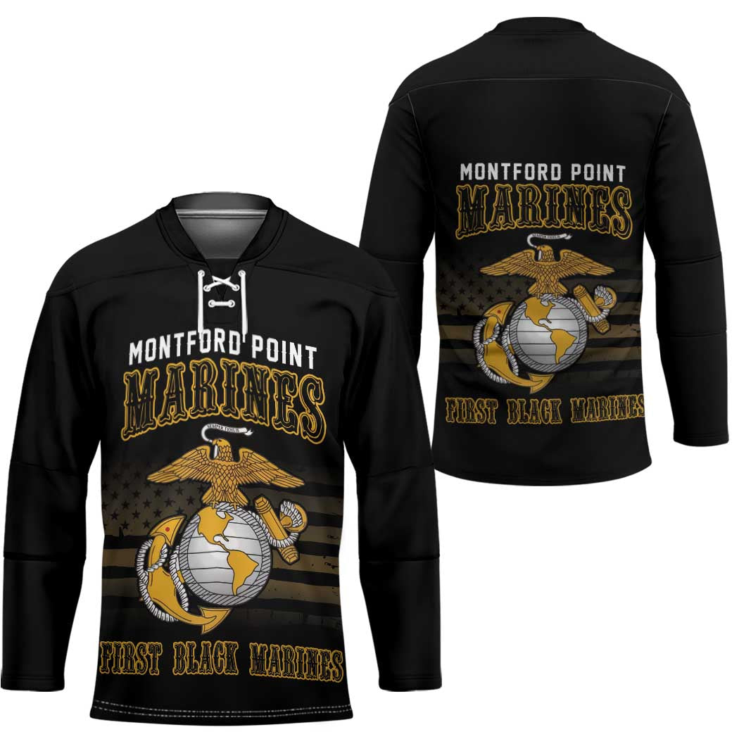 Montford Point Marines Hockey Jersey First Black Marines USMC Military - Wonder Print Shop