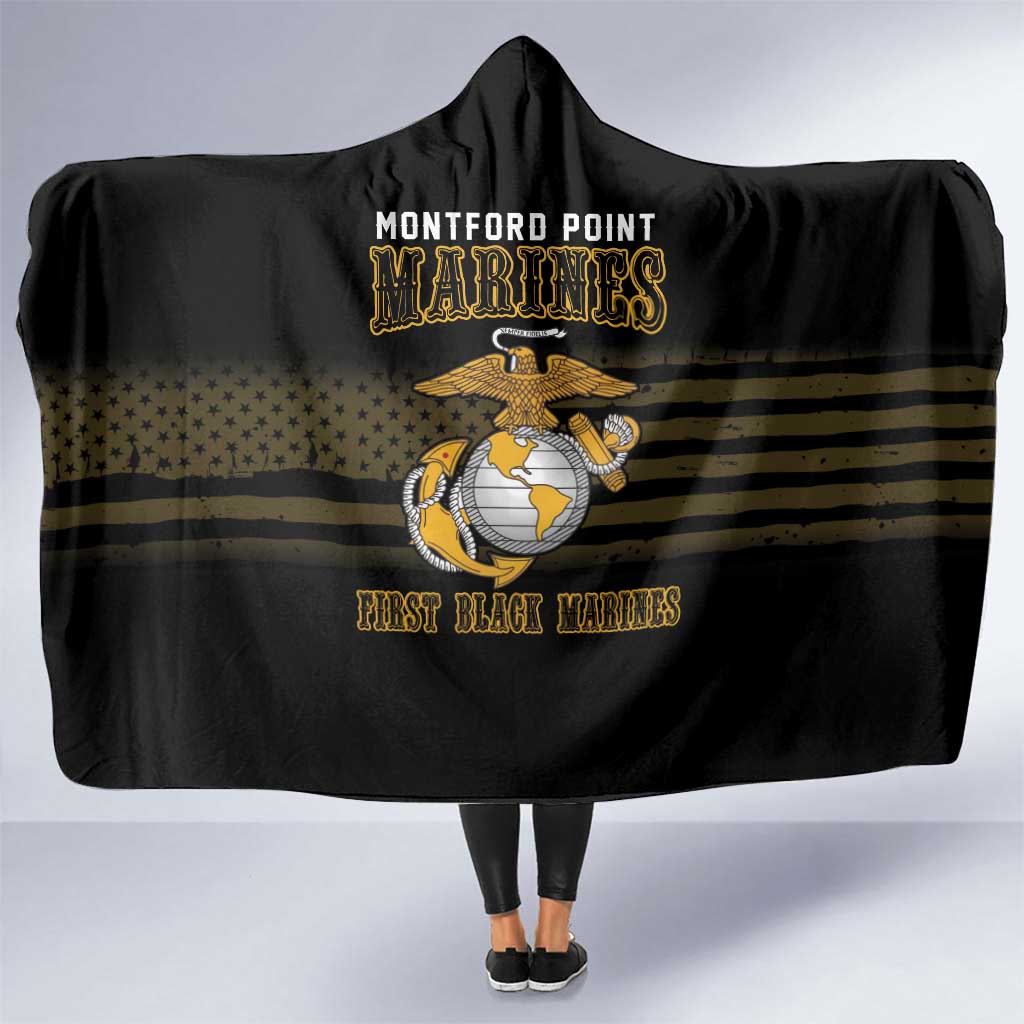 Montford Point Marines Hooded Blanket First Black Marines USMC Military - Wonder Print Shop