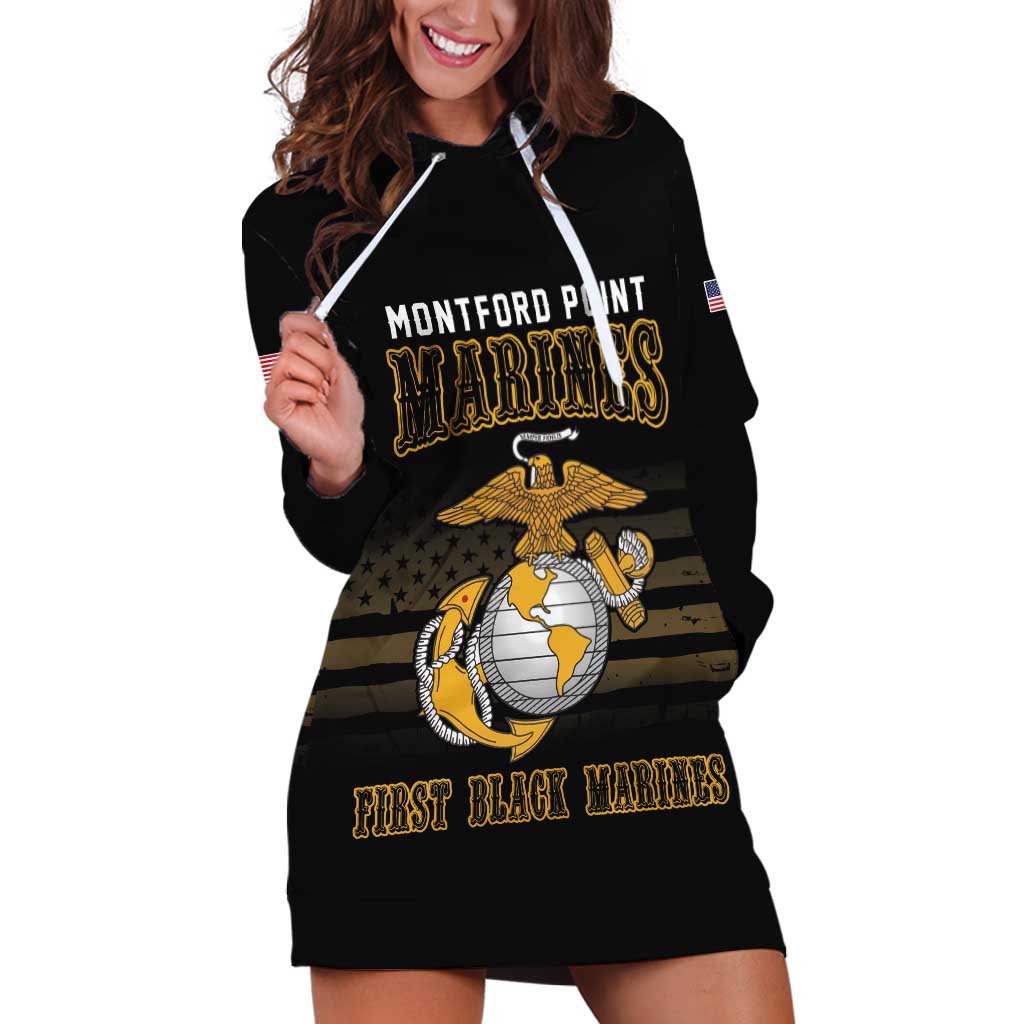 Montford Point Marines Hoodie Dress First Black Marines USMC Military - Wonder Print Shop