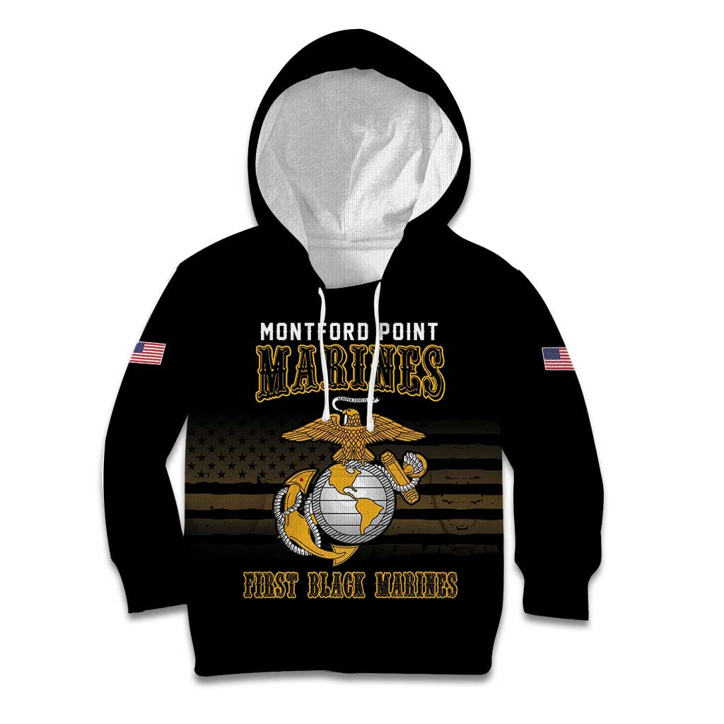 Montford Point Marines Kid Hoodie First Black Marines USMC Military - Wonder Print Shop