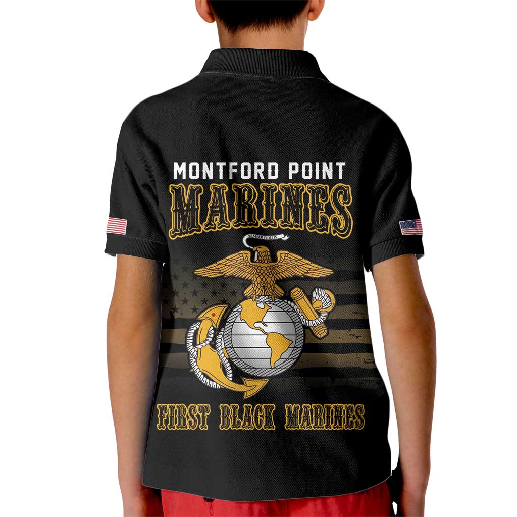 Montford Point Marines Kid Polo Shirt First Black Marines USMC Military - Wonder Print Shop