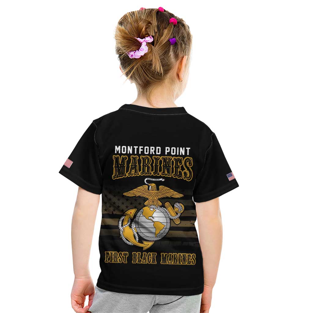Montford Point Marines Kid T Shirt First Black Marines USMC Military - Wonder Print Shop