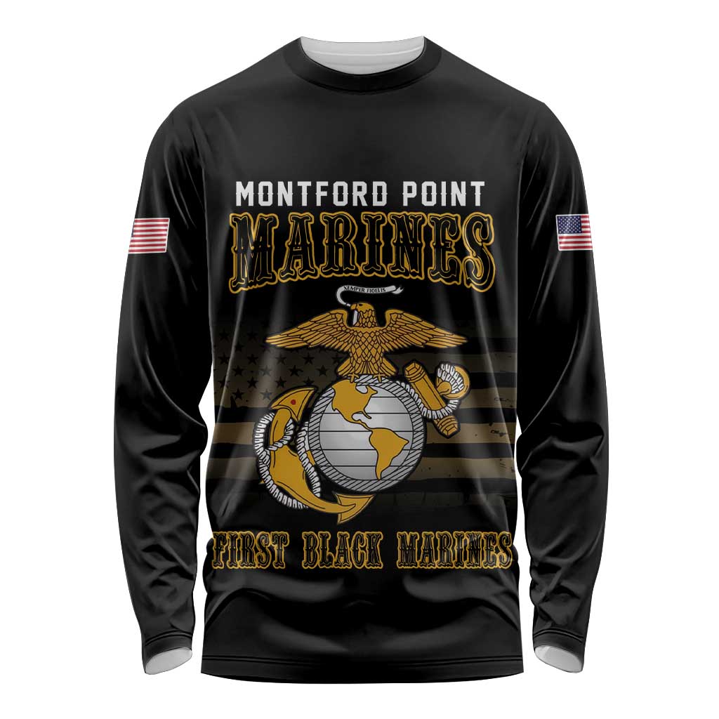 Montford Point Marines Long Sleeve Shirt First Black Marines USMC Military - Wonder Print Shop