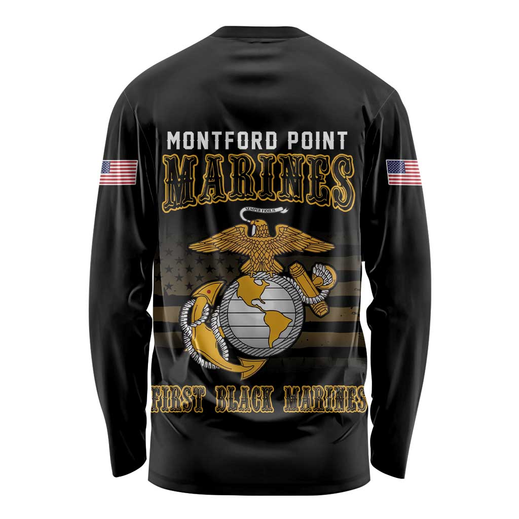 Montford Point Marines Long Sleeve Shirt First Black Marines USMC Military - Wonder Print Shop