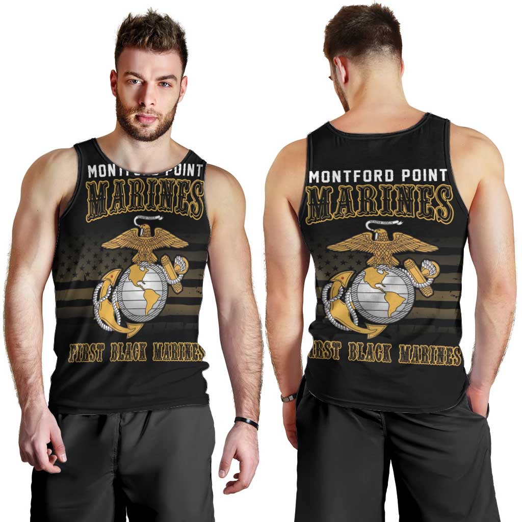 Montford Point Marines Men Tank Top First Black Marines USMC Military - Wonder Print Shop