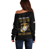 Montford Point Marines Off Shoulder Sweater First Black Marines USMC Military - Wonder Print Shop
