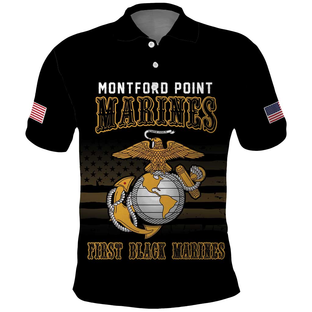 Montford Point Marines Polo Shirt First Black Marines USMC Military - Wonder Print Shop
