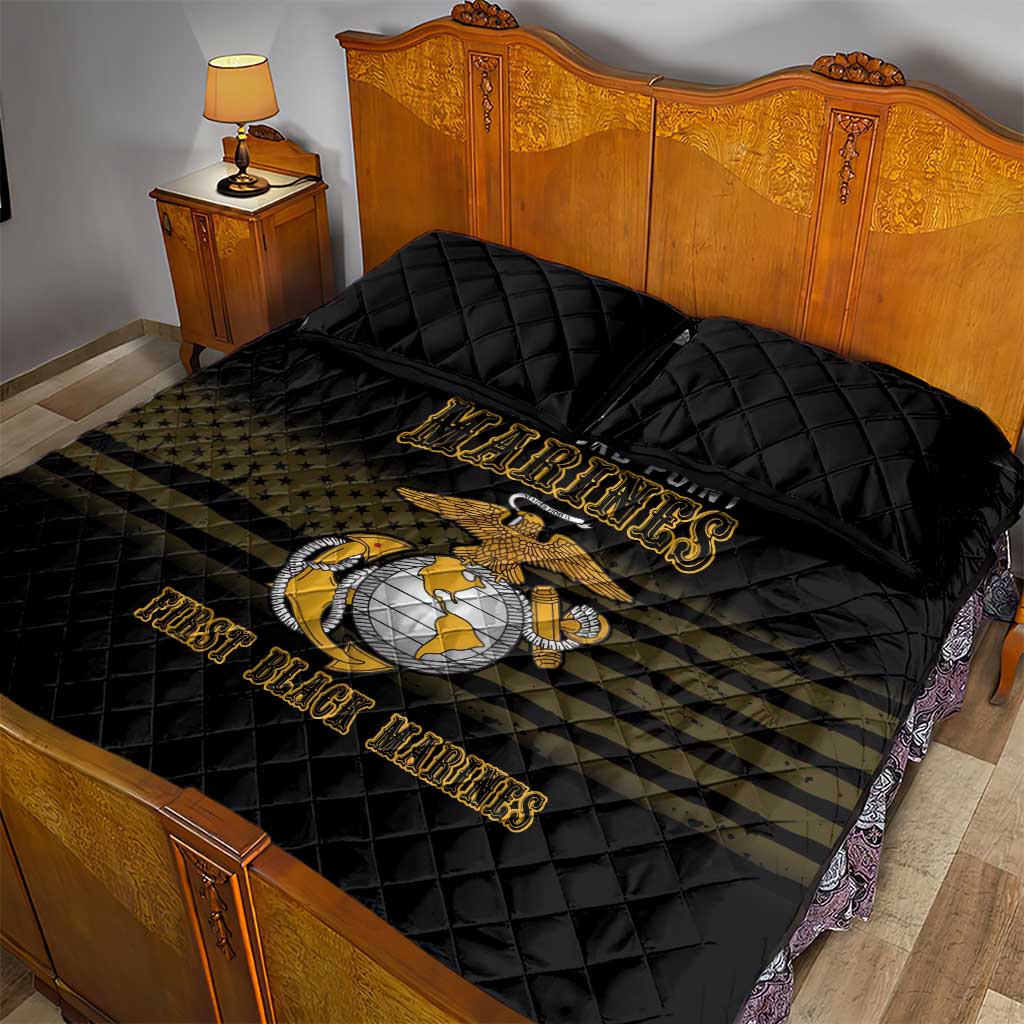Montford Point Marines Quilt Bed Set First Black Marines USMC Military - Wonder Print Shop