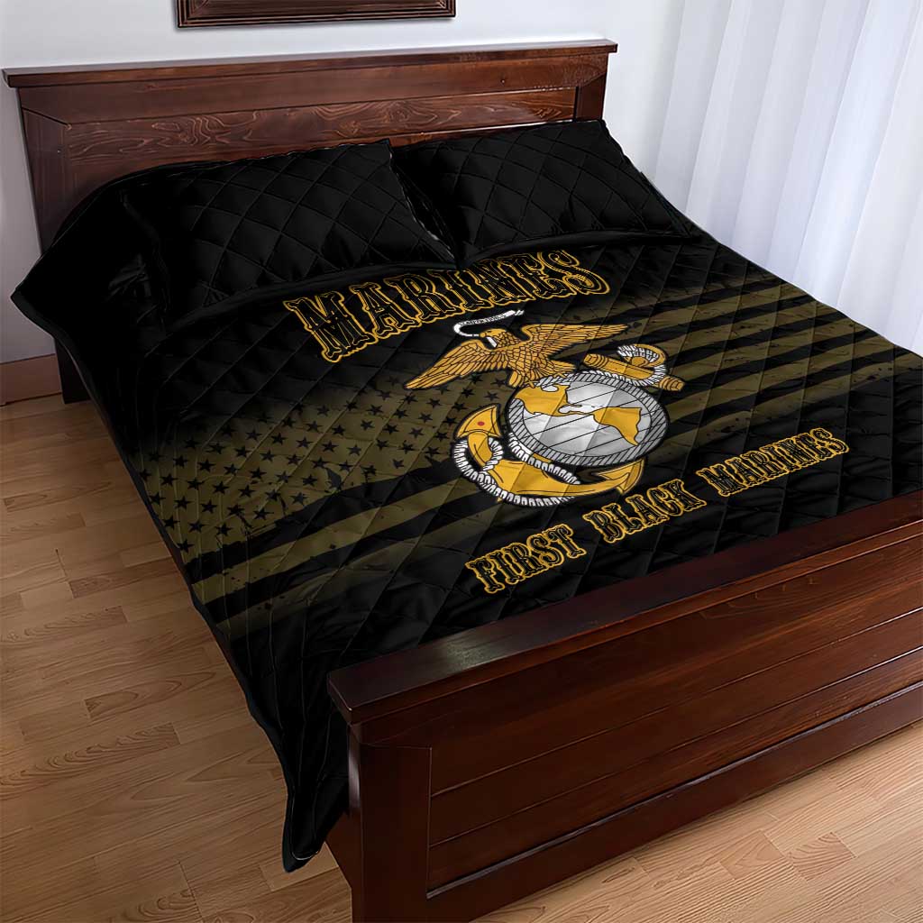 Montford Point Marines Quilt Bed Set First Black Marines USMC Military - Wonder Print Shop
