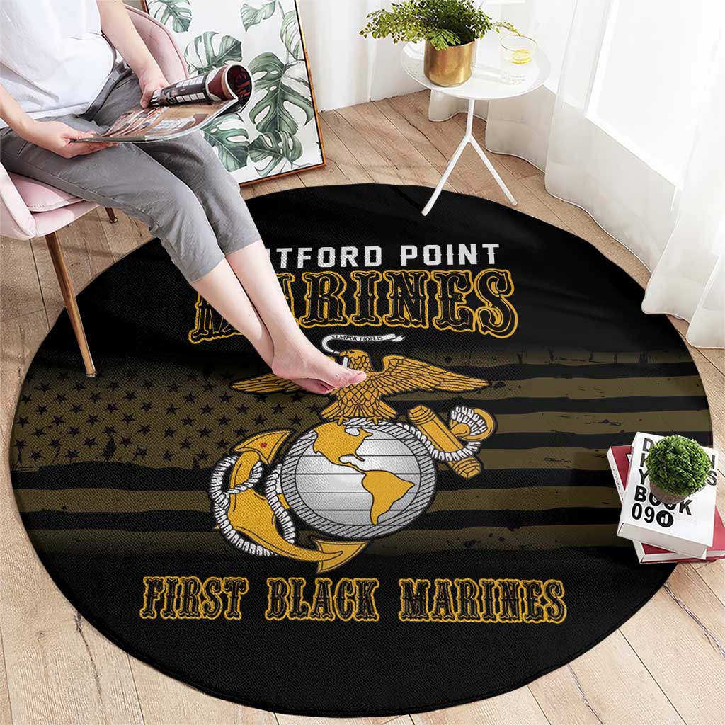 Montford Point Marines Round Carpet First Black Marines USMC Military - Wonder Print Shop