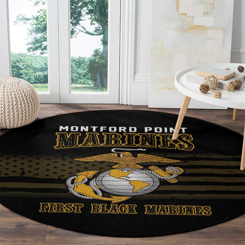 Montford Point Marines Round Carpet First Black Marines USMC Military - Wonder Print Shop