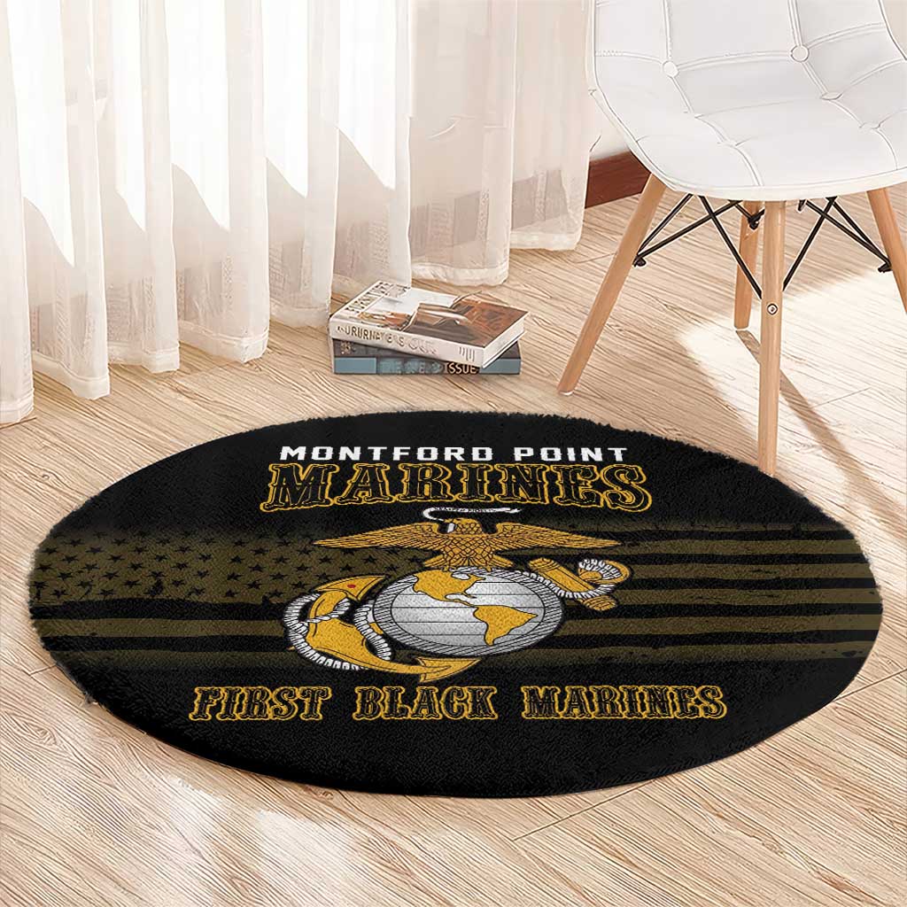 Montford Point Marines Round Carpet First Black Marines USMC Military - Wonder Print Shop