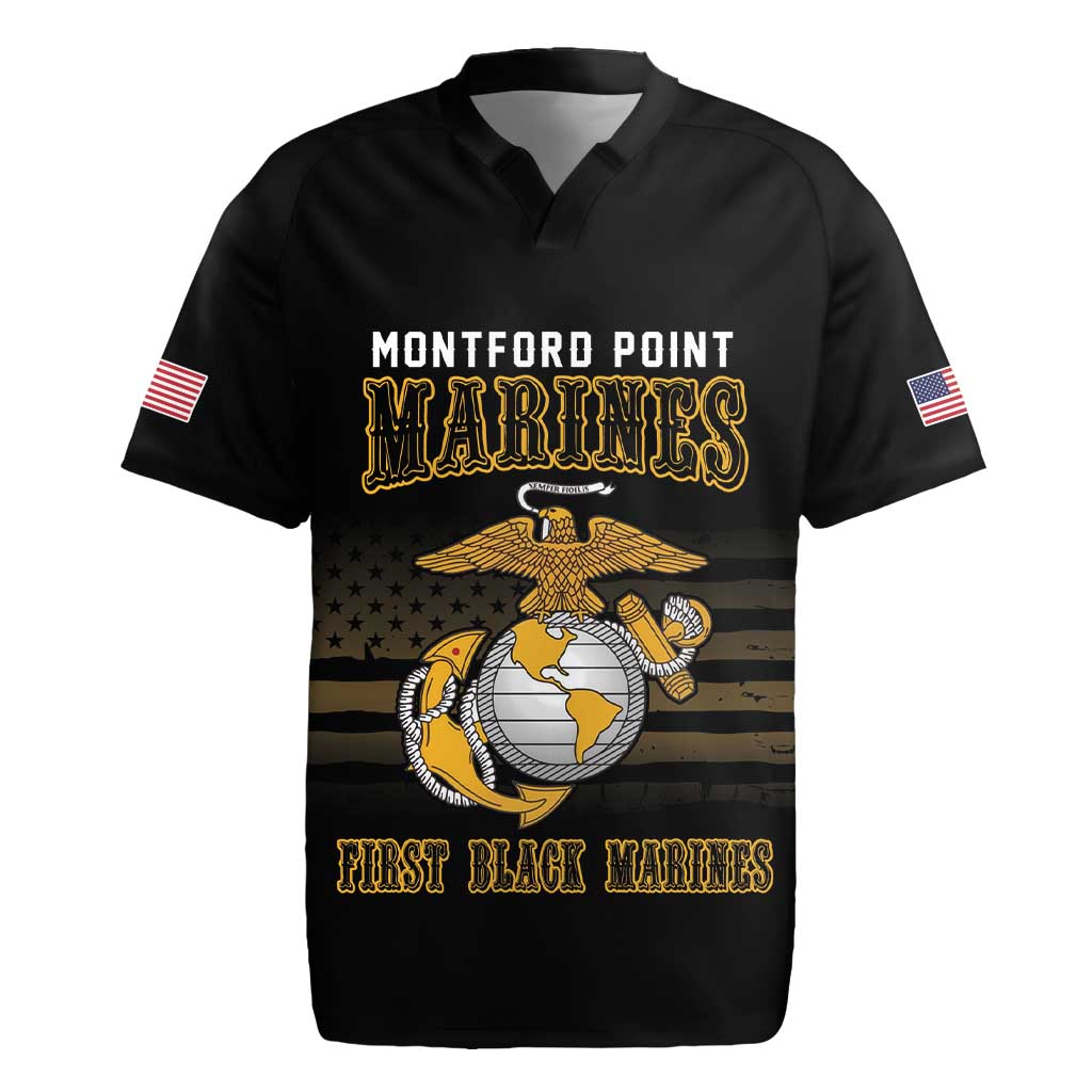 Montford Point Marines Rugby Jersey First Black Marines USMC Military - Wonder Print Shop