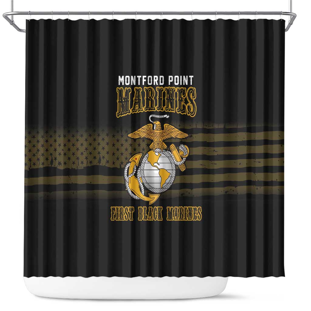 Montford Point Marines Shower Curtain First Black Marines USMC Military - Wonder Print Shop