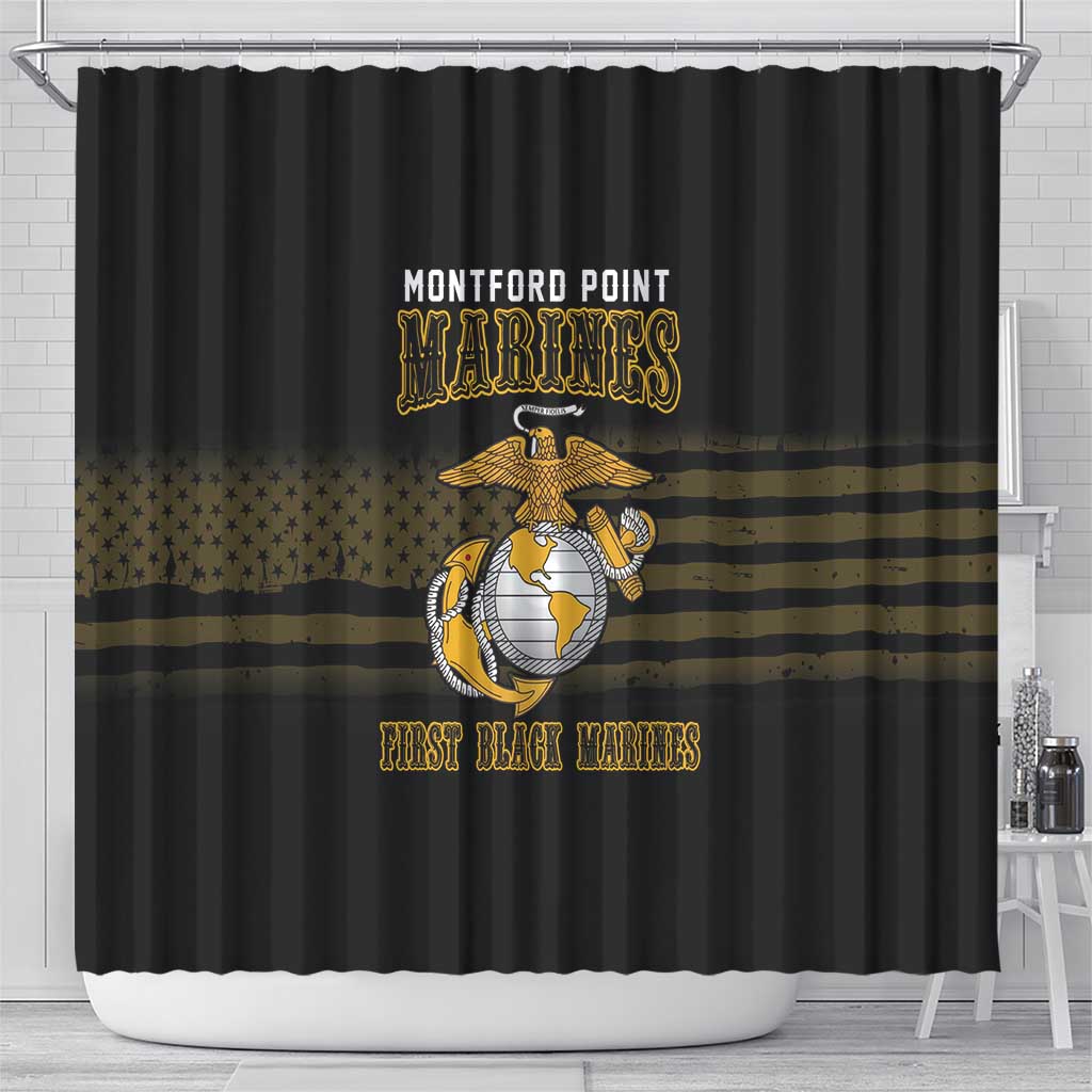 Montford Point Marines Shower Curtain First Black Marines USMC Military - Wonder Print Shop