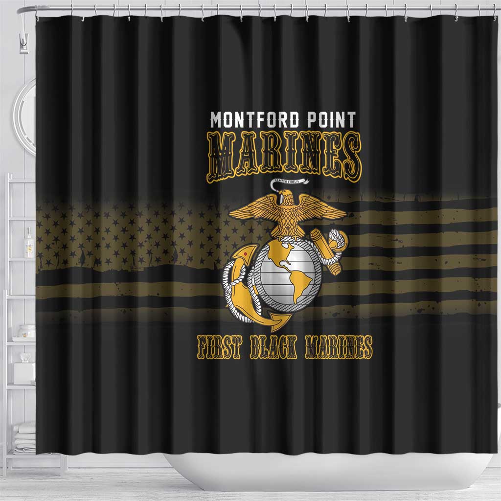 Montford Point Marines Shower Curtain First Black Marines USMC Military - Wonder Print Shop