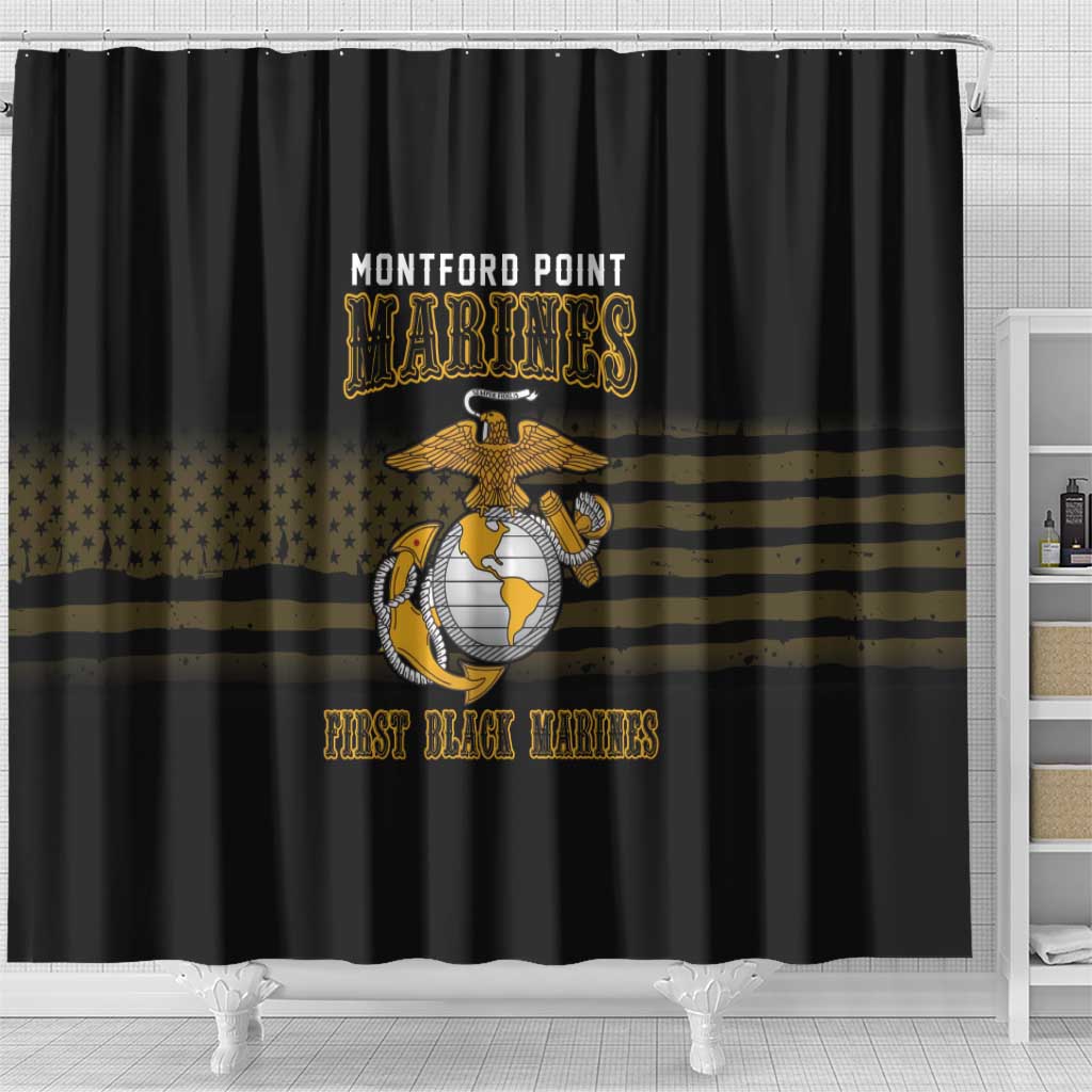 Montford Point Marines Shower Curtain First Black Marines USMC Military - Wonder Print Shop