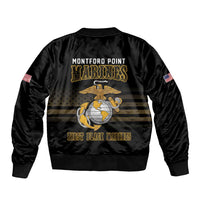 Montford Point Marines Sleeve Zip Bomber Jacket First Black Marines USMC Military - Wonder Print Shop
