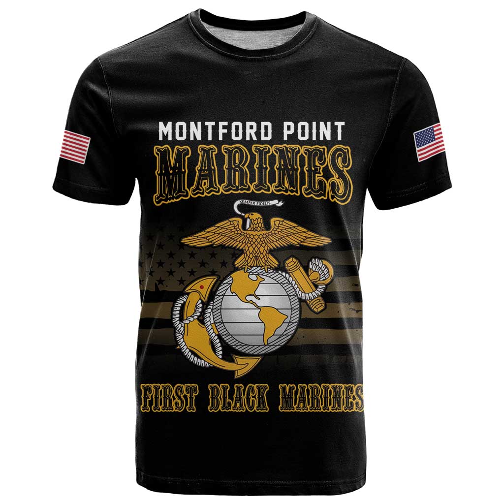 Montford Point Marines T Shirt First Black Marines USMC Military - Wonder Print Shop