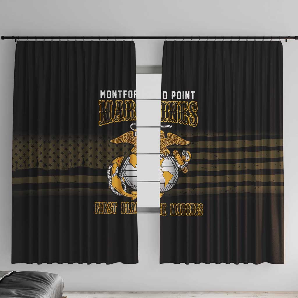 Montford Point Marines Window Curtain First Black Marines USMC Military - Wonder Print Shop