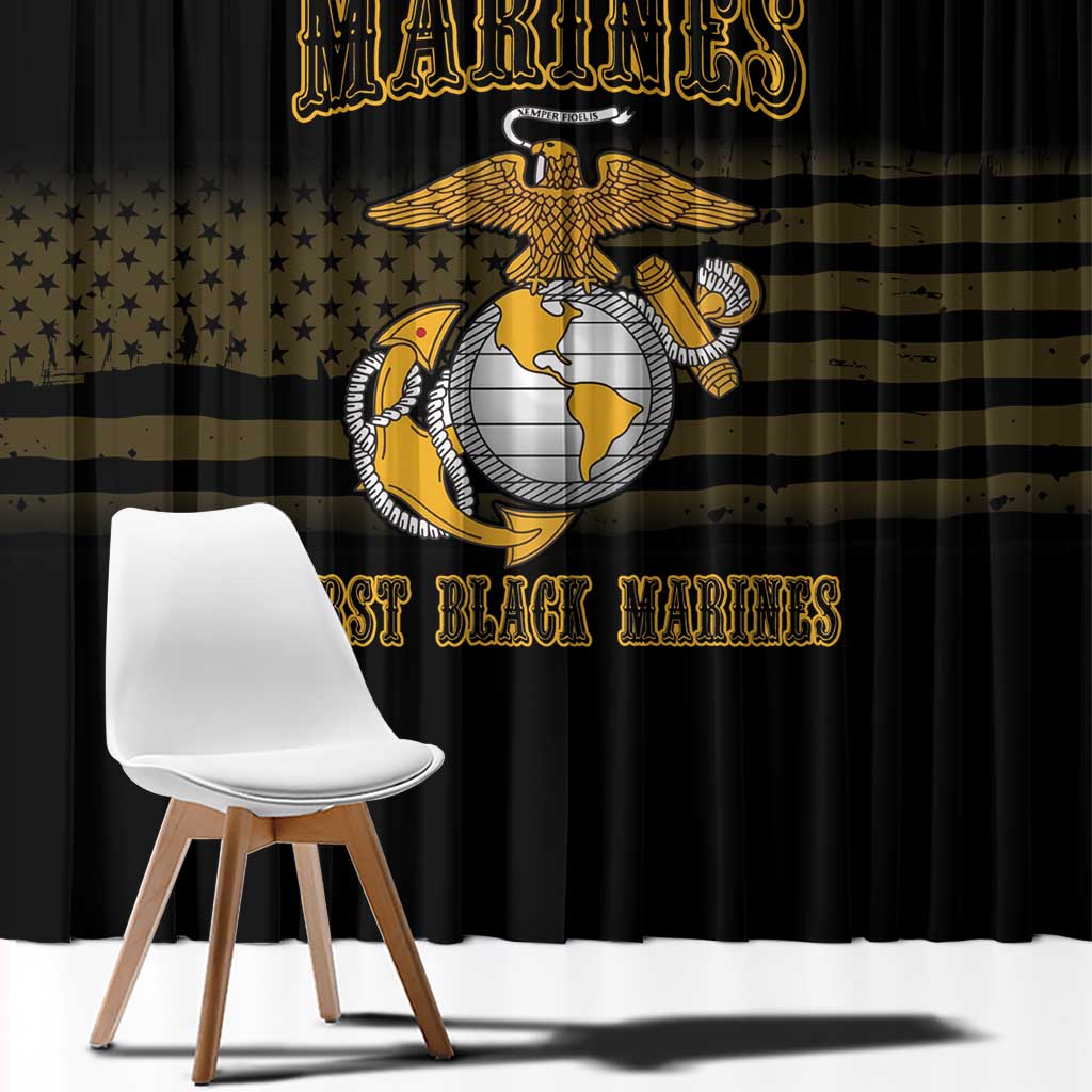Montford Point Marines Window Curtain First Black Marines USMC Military - Wonder Print Shop