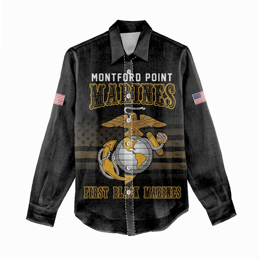 Montford Point Marines Women Casual Shirt First Black Marines USMC Military - Wonder Print Shop