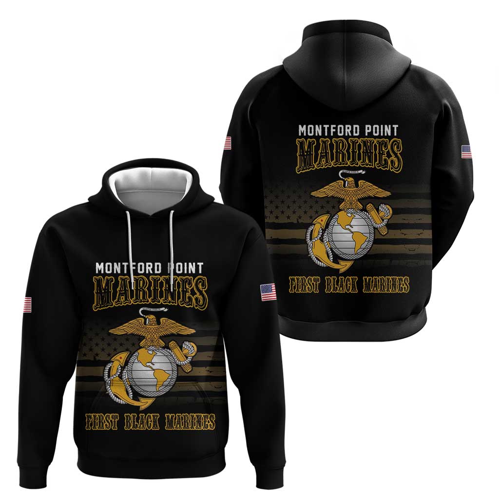 Montford Point Marines Zip Hoodie First Black Marines USMC Military - Wonder Print Shop