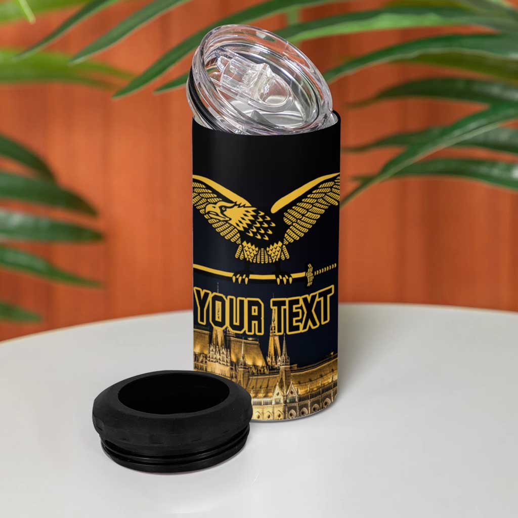 Personalized Hungary Budapest Capita 4 in 1 Can Cooler Tumbler Hungarian Turul Bird - Wonder Print Shop