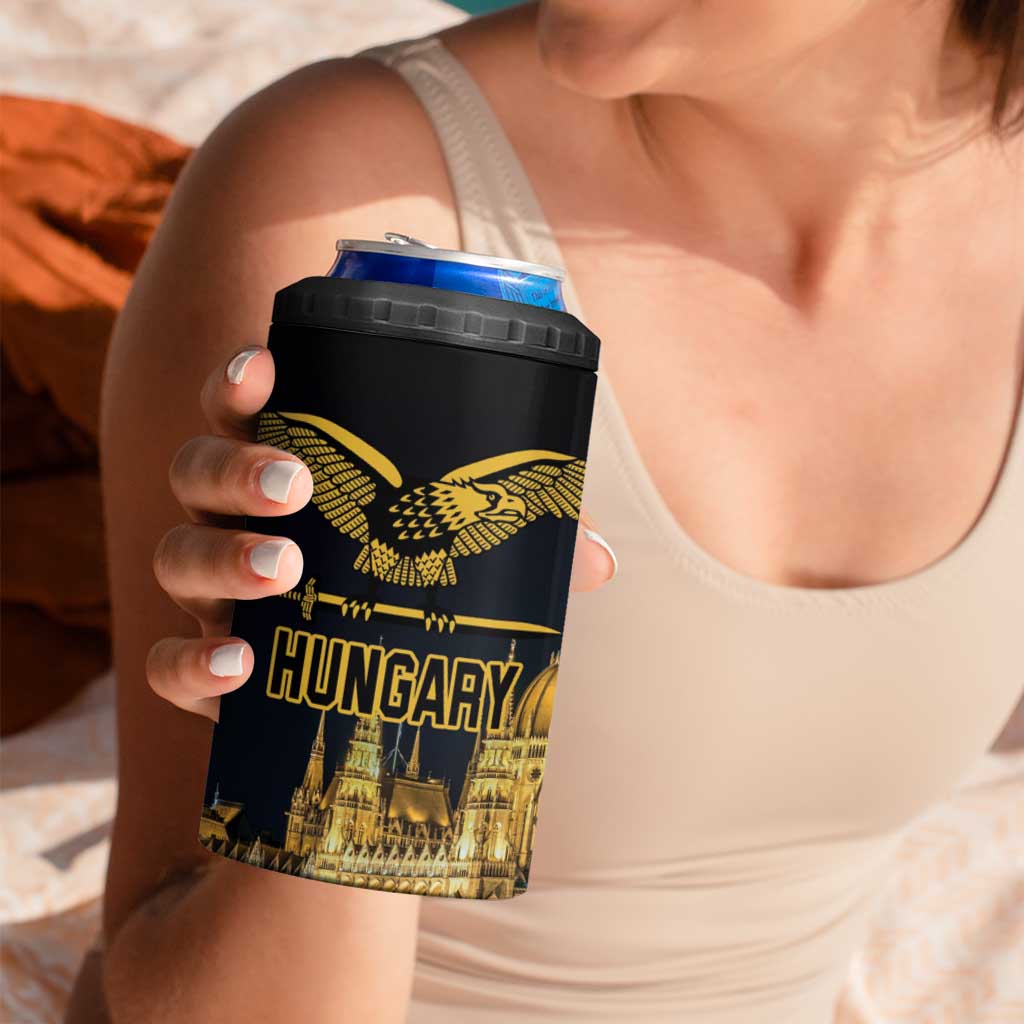 Personalized Hungary Budapest Capita 4 in 1 Can Cooler Tumbler Hungarian Turul Bird - Wonder Print Shop