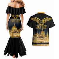 Personalized Hungary Budapest Capital Couples Matching Mermaid Dress and Hawaiian Shirt Hungarian Turul Bird - Wonder Print Shop