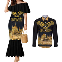Personalized Hungary Budapest Capital Couples Matching Mermaid Dress and Long Sleeve Button Shirt Hungarian Turul Bird