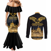 Personalized Hungary Budapest Capital Couples Matching Mermaid Dress and Long Sleeve Button Shirt Hungarian Turul Bird