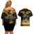 Personalized Hungary Budapest Capital Couples Matching Off Shoulder Short Dress and Hawaiian Shirt Hungarian Turul Bird - Wonder Print Shop