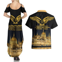 Personalized Hungary Budapest Capital Couples Matching Summer Maxi Dress and Hawaiian Shirt Hungarian Turul Bird - Wonder Print Shop