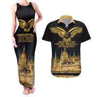 Personalized Hungary Budapest Capital Couples Matching Tank Maxi Dress and Hawaiian Shirt Hungarian Turul Bird - Wonder Print Shop