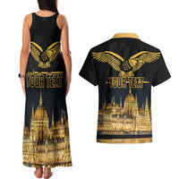 Personalized Hungary Budapest Capital Couples Matching Tank Maxi Dress and Hawaiian Shirt Hungarian Turul Bird - Wonder Print Shop