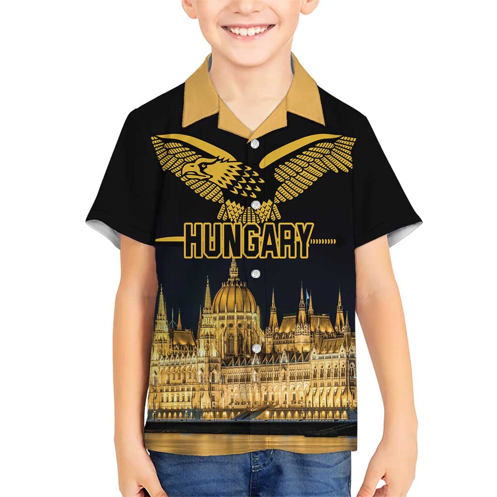 Personalized Hungary Budapest Capital Kid Hawaiian Shirt Hungarian Turul Bird - Wonder Print Shop